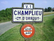 Panneau en bton arm de CHAMPLIEU commune rattache  ORROUY ( Oise ) 60