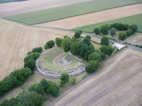 Les ruines Gallo Romaines de Champlieu vues du ciel