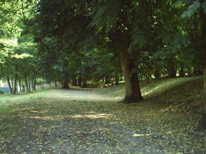 Sentier de promenade dans le parc du chteau de la Douye