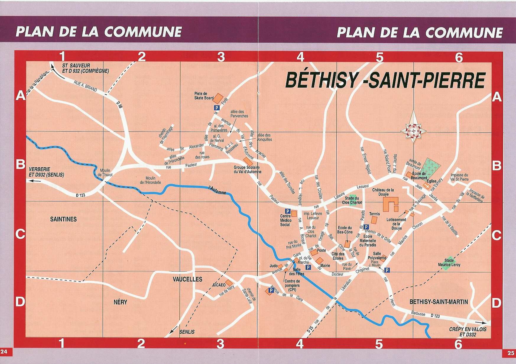 Plan complet dtaill de la commune de Bthisy Saint Pierre ( Oise ) 60